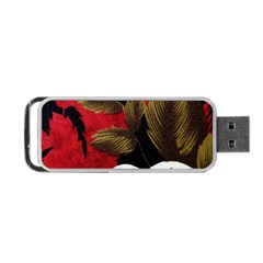 Paradis Tropical Fabric Background In Red And White Flora Portable Usb Flash (one Side) by Nexatart