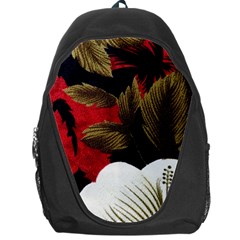 Paradis Tropical Fabric Background In Red And White Flora Backpack Bag