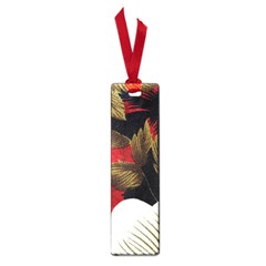 Paradis Tropical Fabric Background In Red And White Flora Small Book Marks by Nexatart