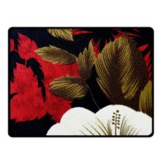 Paradis Tropical Fabric Background In Red And White Flora Double Sided Fleece Blanket (small)  by Nexatart