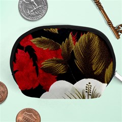 Paradis Tropical Fabric Background In Red And White Flora Accessory Pouches (medium)  by Nexatart