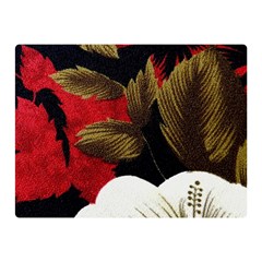 Paradis Tropical Fabric Background In Red And White Flora Double Sided Flano Blanket (mini)  by Nexatart