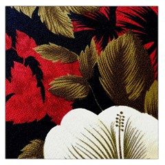 Paradis Tropical Fabric Background In Red And White Flora Large Satin Scarf (square) by Nexatart