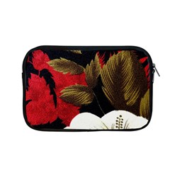 Paradis Tropical Fabric Background In Red And White Flora Apple MacBook Pro 13  Zipper Case