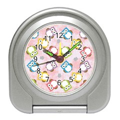 Owl Bird Cute Pattern Travel Alarm Clocks by Nexatart