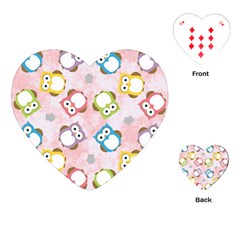 Owl Bird Cute Pattern Playing Cards (heart)  by Nexatart