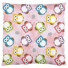 Owl Bird Cute Pattern Large Cushion Case (one Side) by Nexatart