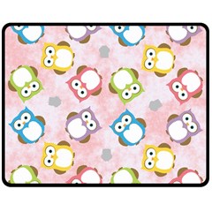 Owl Bird Cute Pattern Double Sided Fleece Blanket (medium)  by Nexatart