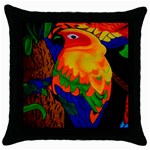 Parakeet Colorful Bird Animal Throw Pillow Case (Black) Front