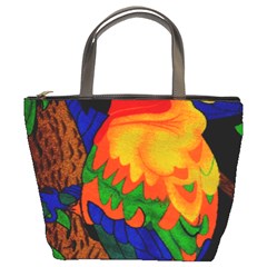 Parakeet Colorful Bird Animal Bucket Bags by Nexatart