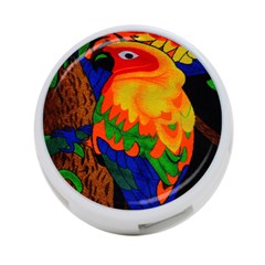 Parakeet Colorful Bird Animal 4-port Usb Hub (two Sides)  by Nexatart