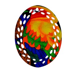 Parakeet Colorful Bird Animal Ornament (oval Filigree) by Nexatart