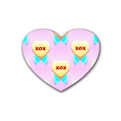 Pastel Heart Heart Coaster (4 Pack)  by Nexatart