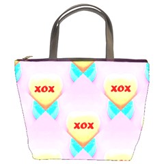 Pastel Heart Bucket Bags by Nexatart