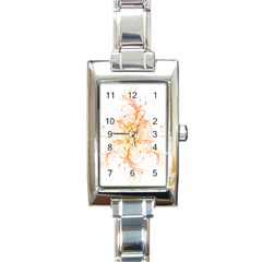 Orange Swirls Rectangle Italian Charm Watch by SheGetsCreative