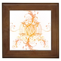 Orange Swirls Framed Tiles by SheGetsCreative