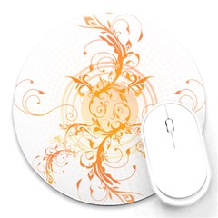 Orange Swirls Round Mousepads