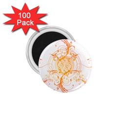 Orange Swirls 1 75  Magnets (100 Pack)  by SheGetsCreative