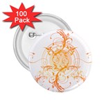 Orange Swirls 2.25  Buttons (100 pack)  Front