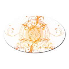 Orange Swirls Oval Magnet by SheGetsCreative