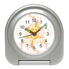 Orange Swirls Travel Alarm Clocks by SheGetsCreative