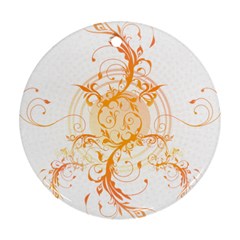 Orange Swirls Round Ornament (two Sides) by SheGetsCreative