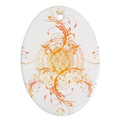 Orange Swirls Oval Ornament (two Sides) by SheGetsCreative