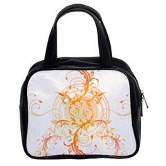 Orange Swirls Classic Handbags (2 Sides) by SheGetsCreative