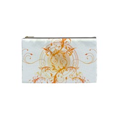 Orange Swirls Cosmetic Bag (small)  by SheGetsCreative