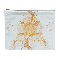 Orange Swirls Cosmetic Bag (xl) by SheGetsCreative