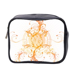 Orange Swirls Mini Toiletries Bag 2-side by SheGetsCreative