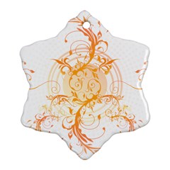 Orange Swirls Snowflake Ornament (two Sides) by SheGetsCreative