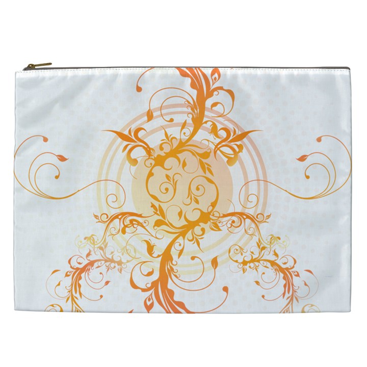 Orange Swirls Cosmetic Bag (XXL) 