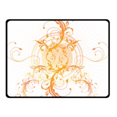 Orange Swirls Double Sided Fleece Blanket (small)  by SheGetsCreative