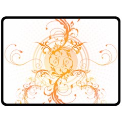 Orange Swirls Double Sided Fleece Blanket (large)  by SheGetsCreative