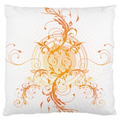 Orange Swirls Large Flano Cushion Case (two Sides) by SheGetsCreative