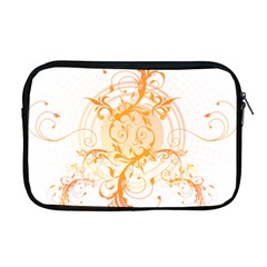 Orange Swirls Apple Macbook Pro 17  Zipper Case by SheGetsCreative