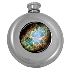 Crab Nebula Round Hip Flask (5 Oz) by SheGetsCreative