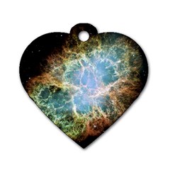 Crab Nebula Dog Tag Heart (one Side) by SheGetsCreative