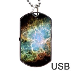 Crab Nebula Dog Tag Usb Flash (one Side) by SheGetsCreative