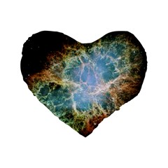 Crab Nebula Standard 16  Premium Heart Shape Cushions by SheGetsCreative