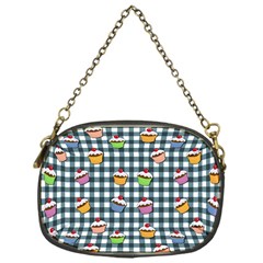 Cupcakes Plaid Pattern Chain Purses (one Side)  by Valentinaart