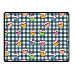 Cupcakes Plaid Pattern Fleece Blanket (small) by Valentinaart