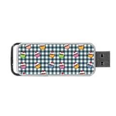 Cupcakes Plaid Pattern Portable Usb Flash (one Side) by Valentinaart