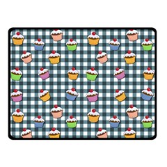 Cupcakes Plaid Pattern Double Sided Fleece Blanket (small)  by Valentinaart