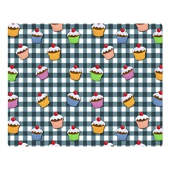 Cupcakes Plaid Pattern Double Sided Flano Blanket (large)  by Valentinaart