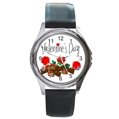 Valentine s Day Gift Round Metal Watch by Valentinaart