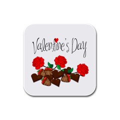 Valentine s Day Gift Rubber Square Coaster (4 Pack)  by Valentinaart