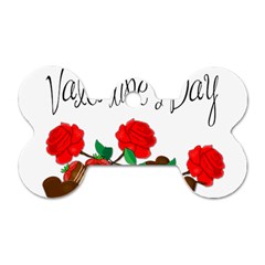 Valentine s Day Gift Dog Tag Bone (one Side) by Valentinaart