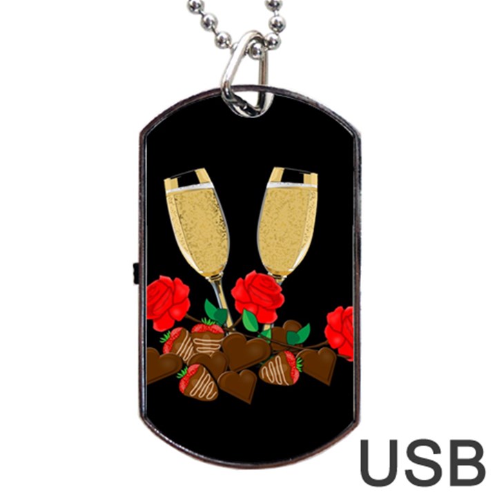 Valentine s day design Dog Tag USB Flash (Two Sides)